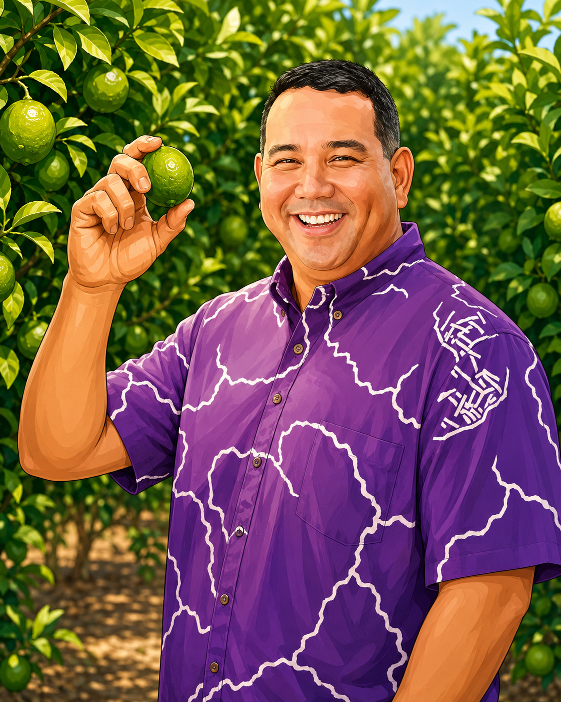 HFIA Chair Jayson Watts standing in a citrus grove