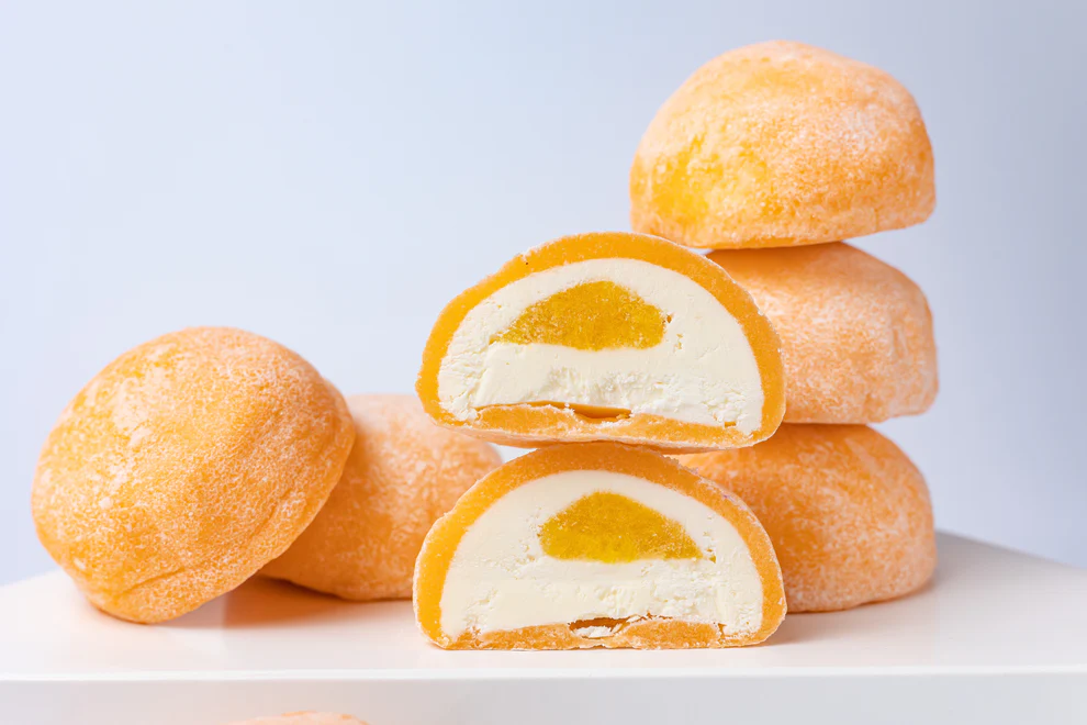 Mochi Foods Instant Mochi product packaging and prepared mochi desserts